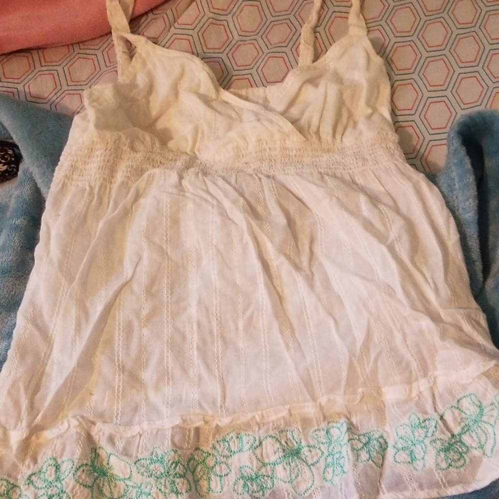 White and blue tank top